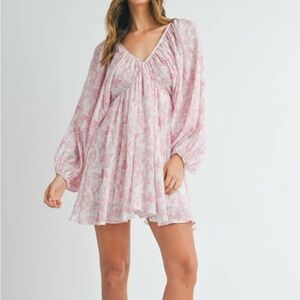 Flowy Pink Floral Dress
